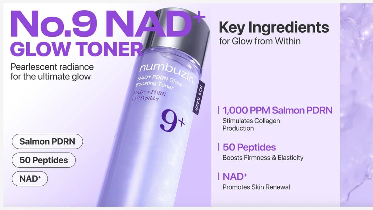 Numbuzin - No.9 NAD+ PDRN Glow Boosting Toner  / 150ml /  გამამკვრივებელი და გამანათებელი  დამატენიანებელი  ტონერი alt