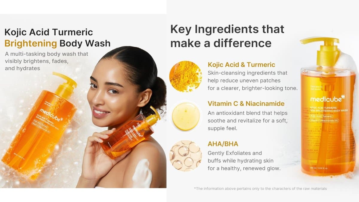 medicube - Kojic Acid Turmeric Brightening Body Wash With Niacinamide + Vitamin C + AHA/BHA  / 400ml alt