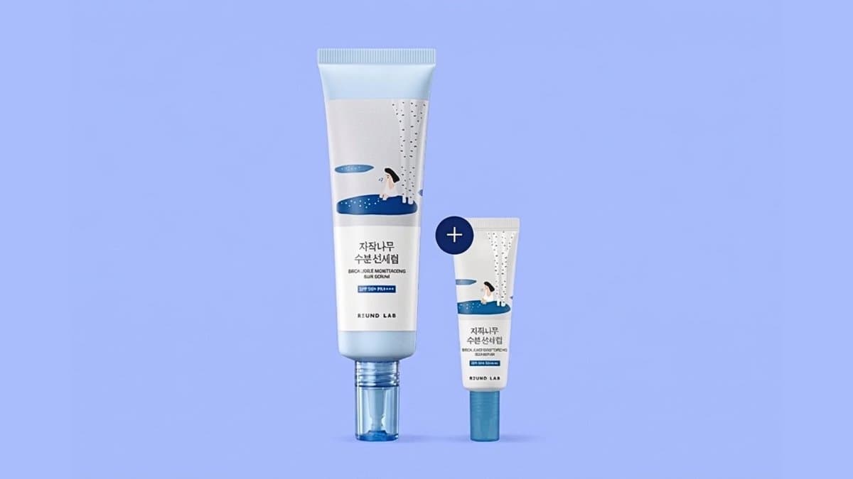 Round Lab -  Birch Juice Moisturizing Sun Serum SPF 50+ PA++++ With PDRN For Acne-prone Skin  /  50ml Set (+8ml)