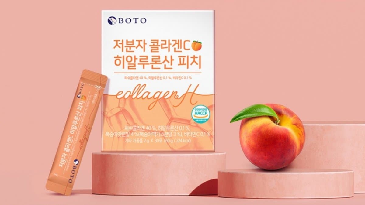 BOTO - Low Molecular Collagen C Hyaluronic acid Peach  / 30 sticks