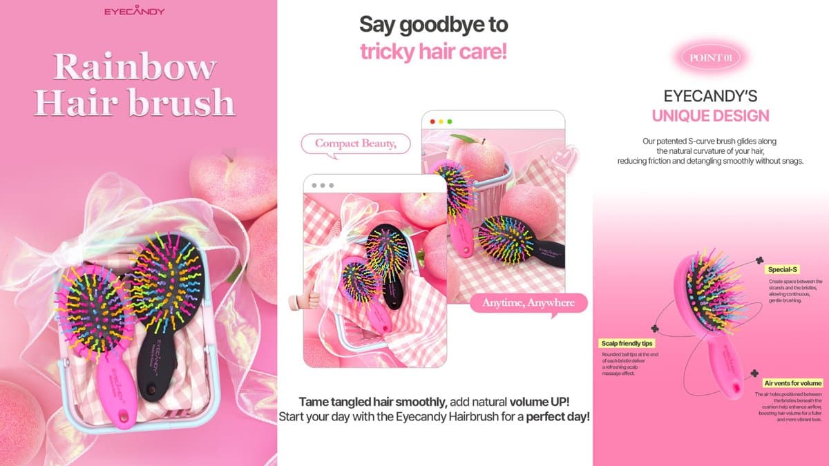 EYECANDY - Rainbow Volume S Brush Mini_Pink alt
