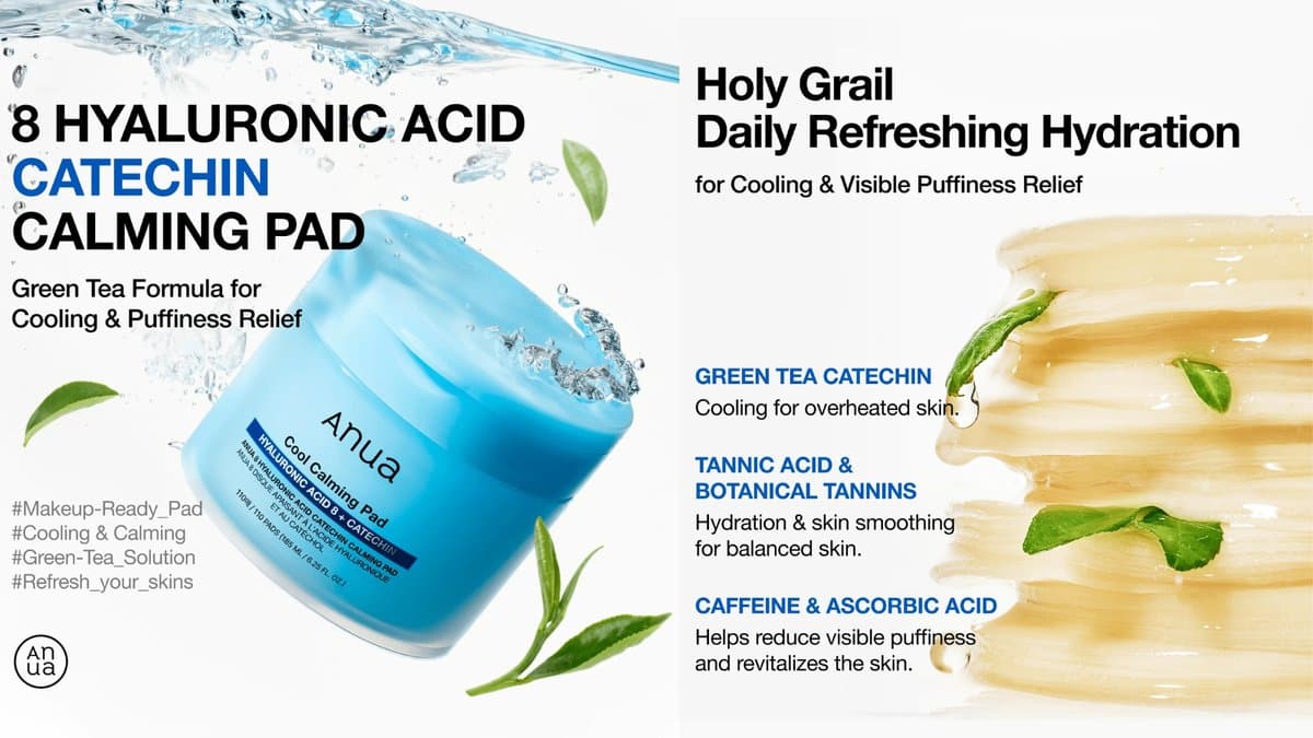 Anua - 8 Hyaluronic Acid Catechin Calming Pad - Pore Care & Cooling Effect  / 110pads alt